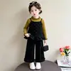Conjunto de tres piezas de lunares estilo coreano para niñas, atuendo de moda nuevo para primavera y otoño 2026 para niñas pequeñas, traje elegante para niños pequeños