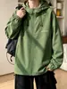Jaqueta impermeável estampada com capuz, estilo americano, nova, tendência, para homens, outono, letra 2026, jaqueta esportiva para atividades ao ar livre