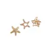 Colgante de Estrella de Cinco Puntas, Estrella de Seis Puntas, Estrella de Mar Chapado en Oro de 14K que Conserva el Color con Circonita, Colgante para Collar y Pendientes DIY