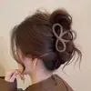 Nuevo Modelo 2025 Diseño Sencillo Pinza para el Cabello de Tiburón con Forma de Ola para la Parte Trasera de la Cabeza, Pinza Grande de Gama Alta para Mujeres