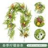 Decoração de Parede Vinha de Limão Plantas Verdes Densas Trepadeiras de Parede Arranjo de Atmosfera Flores Artificiais Loja de Frutas Enfeites Pendurados