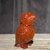 Adorno de Pájaro Tallado en Madera de Ébano, Artesanía de Pájaro de Madera Maciza, Pie de Pájaro de Bronce para Sostener en la Mano, Mascota de Té de Escritorio