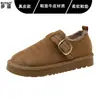 Zapatos Birkenstock Versión Lana Piel Genuina Suela Gruesa para Mujer Invierno Felpa Gruesa Calientes Slip-on Zapatos de Algodón Mocasines Botas de Nieve