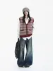 Colete de Tricô Jacquard Estilo Coreano Retrô Fair Isle Feminino Outono Inverno Gola V Sem Mangas Peça para Sobrepor Top Tank Jaqueta Colete