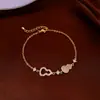 Pulseira com Pingente Redondo de Zircônia Super Brilhante Estilo Francês, Pulseira Exquisita de Luxo Leve de Alta Qualidade, Joia Feminina Fashion e Versátil