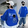 Roupas de Primavera para Meninos, Moletom de Lã, Roupas de Outono, Novo Estilo Coreano, Suéter Bonito Casual para Crianças de Meia-Idade e Grandes, Meninos