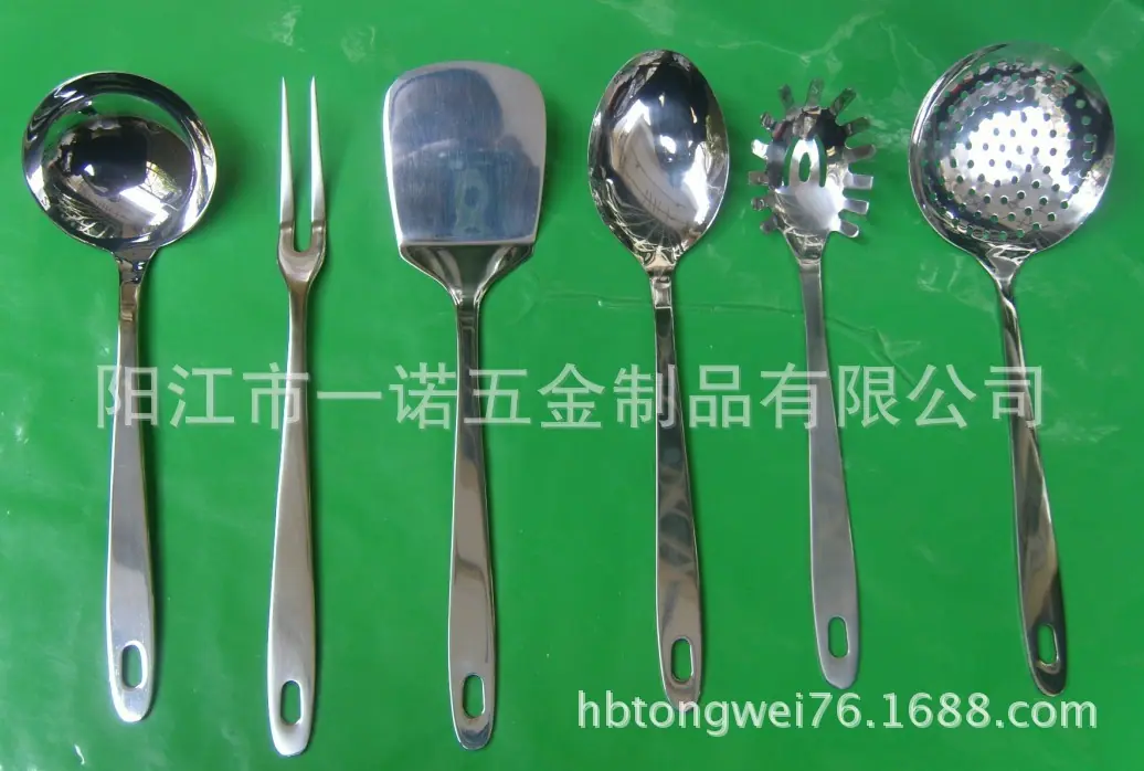 A-024E不锈钢全柄大厨具漏勺平铲肉叉粥勺