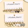 Aretes Estilo Nuevo Transfronterizo Set de Aretes de Alta Gama Corazón de Amor Mariposa Temperamento Versátil Set de Aretes Set de 10 Piezas Mayoreo