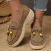 Zapatos Casuales de Cuero Gamuzado Mochi Sole de Bajo Caña para Mujer, Estilo Nuevo 2026, Tejido Ligero de Color Sólido, Zapatos para Conducir