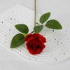 Rosa única pequena de flanela flor artificial Rosa Pérola Rosa do Dia dos Namorados Suprimentos de casamento para parede flor artificial decorativa