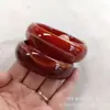 Pulsera de Ágata Roja Brasileña, Natural, Ensanchada y Engrosada, Pulsera de Calcedonia con Patrón de Moda, Joyería de Jade, Venta en Vivo al por Mayor