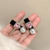 Horquilla pequeña de perla para mujer, estilo retro, con flequillo, estilo Chanel, con clip lateral, delicada, con forma de pico de pato, accesorios para el cabello