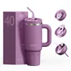 Taza de coche transfronteriza de 40 oz, taza de gran capacidad para mantener el frío, taza aislada con asa, taza de hielo para coche de acero inoxidable 304, personalizable