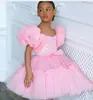 Vestido Infantil Acolchado con Lentejuelas de Comercio Exterior Manga Abullonada Resistente Vestido de Dama de Honor Bebé Cumpleaños Vestido de Princesa de Comercio Exterior Vestido Infantil