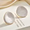 Brincos Maillard Concavos Irregulares Redondos Gota de Óleo Novos Outono Inverno Retro High-End Elegantes Versáteis Joias para Orelha
