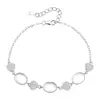 Plata de ley maciza S925 base vacía plana 4x6/6x8mm ajuste DIY jade transmisión en vivo corazón con diamantes pulsera de 3 piedras principales