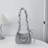 Bolsa Feminina Estilo Dumpling Moda Vintage 2026 Nova Versátil Transversal de Ombro Cadeia de Contas Nicho Pequena Bolsa Transversal
