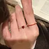 Luxo Leve Sensação de Alto Padrão Exquisito Sensação Daquin Anel de Dedo Ruby Amor Romã Rai Diamante Anel Empilhado com Anel de Dedo Elegante de Luxo