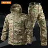 Traje táctico de camuflaje transfronterizo para otoño e invierno, resistente al desgaste y a la suciedad, ropa de trabajo multifuncional de poliéster y algodón, ropa de montañismo para exteriores, uniforme de trabajo