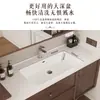 Gabinete de Baño Color Nogal, Lavabo de Madera Maciza Multicapa a Prueba de Humedad, Lavabo Integrado, Gabinete de Baño de Doble Cajón, Lavabo Integrado de Cerámica