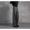 Pantalones Casuales de Moda para Hombre al por Mayor Transfronterizos, Resistentes a las Arrugas, No Requieren Planchado, Costura de Tres Agujas, Pantalones de Traje Negros de Pierna Recta y Pierna Ancha