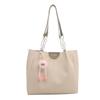 Design Bag Feminino Grande Capacidade 2024 Nova Bolsa de Ombro Casual com Contraste de Cor Sacola Texturizada para Estudantes Universitários