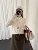 Camiseta Base de Lana Tejida Han Xun con Cuello Alto y Rizos Naturales para Mujer, Otoño/Invierno 2026, Multicolor, Corte Relajado, Capa Interior 27551