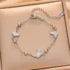 Pulsera Colgante de Acero Inoxidable para Comercio Exterior Transfronterizo, No se Desvanece, Lujo Ligero, Sensación de Alta Gama, Pulsera de Acero de Titanio Apilable, Joyería para Mujer