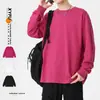 Camisetas Holgadas de Color Sólido con Cuello Redondo, Versátiles y Casuales, de Manga Larga para Hombre y Mujer, Marca Americana Trbottomy, con Camisetas de Base