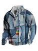 Coletes 3D transfronteiriços de outono de 2023 populares impressão digital 3D gola Denim ocidental fivela masculina coletes polo