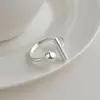 Anel de Prata Esterlina S925 Design Feminino Simples Liso Anel de Prata Nicho Alto Padrão Anel Antidesgaste Joias Atacado