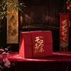 Caixas de Doces para Casamento Personalizadas com Estampagem Dourada, Caixas de Presente Estilo Chinês para Ano Novo com Alças, Caixas de Doces Feitas Sob Medida, Caixas Vazias de Presente Estilo Chinês Tradicional