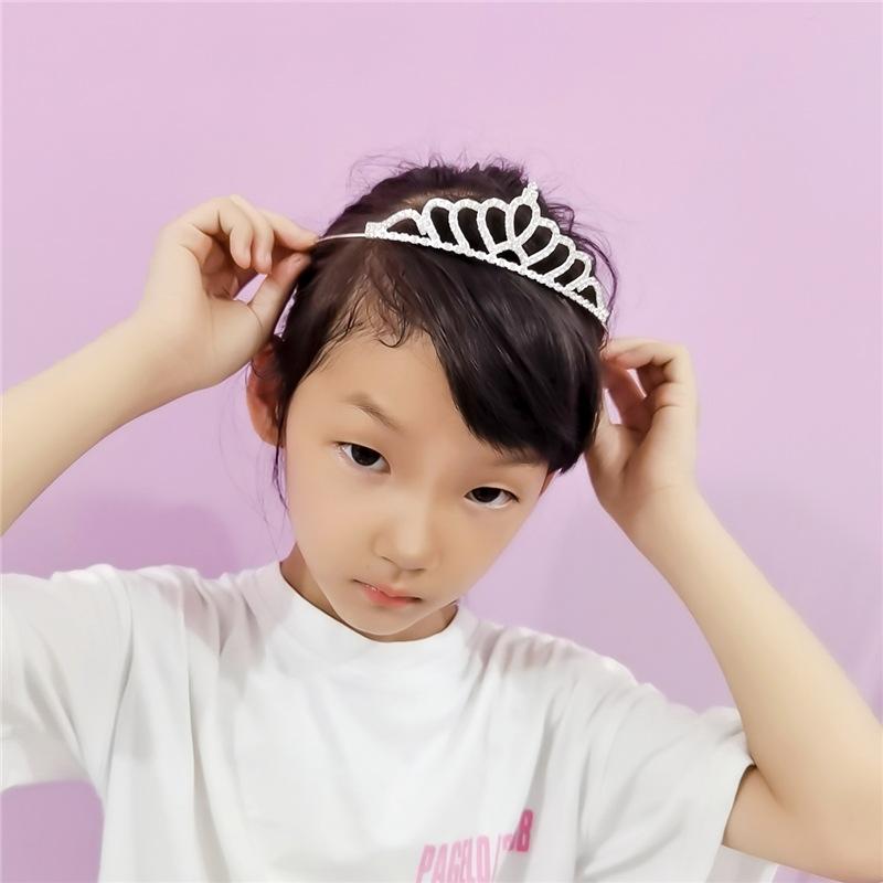 韩版儿童皇冠饰品影楼婚庆头饰水钻发梳发饰表演珍