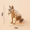 Latão Maciço Pequeno Cão Lobo Cabo de Mão Cobre Puro Cão Militar Cão do Zodíaco Pet de Chá Clássico Pequenos Ornamentos Decorativos de Mesa de Cobre