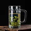 Taza de Té Espesa Resistente a Altas Temperaturas, Vaso para Beber Doméstico, Vaso de Vidrio con Asa, Vaso Transparente para Cerveza, Vaso para Bebidas, Vaso de Agua para Sala de Estar