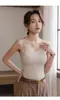 Camisole de verão 2024 novo, lindo nas costas, sem costura, seda gelada com bojo, pode ser usado por dentro e por fora da roupa base