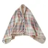 Xale quente com forro de fleece, cobertor multifuncional para outono e inverno, protetor de pescoço, capa espessa, cobertor para cochilo no escritório, fleece de vison nuvem