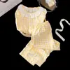 Pijama Dulce de Algodón Nube para Niñas, Nuevo Estilo Primavera/Otoño, Manga Larga, Cuello de Solapa, Se Puede Usar Afuera, Ropa de Casa de Dibujos Animados, Conjunto de Dos Piezas