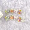 Popular Patch de Manicure Dudu Bear Laço Glitter Unhas de Fototerapia 10 Peças Codificado Feito à Mão Unhas Vestíveis Venda por Atacado