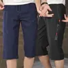 Pantalones Cortos de Trabajo de Seda Hielo Delgada para Verano, de Secado Rápido, con Cremallera, Estilo Holgado Casual para Hombre, Pantalones de 6 Puntos, Pantalones de Longitud Media