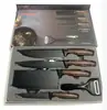 Venta caliente transfronteriza Mango Cubierto de Grasa de Acero Inoxidable Juego de Seis Piezas Cuchillo de Cocina Cuchillo de Chef para Frutas Combinación Traje de Cuchillos de Cocina