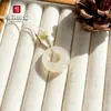Pingente de Cadeado de Calcedônia Branca Natural de Alta Qualidade para Mulheres, Design Exclusivo, Luxo Leve de Ponta, Presente Exquisito para Melhores Amigas
