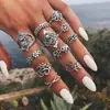 Joyería Popular Transfronteriza Europea y Americana, Anillos Huecos Tallados Personalizados Retro, Anillos Apilables de Múltiples Piezas, Accesorios