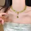 Collar de manzana con cuentas de dopamina coloridas para mujer, estilo fresco y dulce, cadena de clavícula con diseño de nicho.