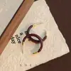 Pendientes de Cuero de Aguja Plateada Geométricos de Gama Alta Círculo Moda Simples Versátiles Pendientes de Nicho Elegantes Exagerados para Mujer