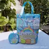 Celebridade da Internet Desenho Animado Fofo Bolsa de Compras Multifuncional para Supermercado Dobrável Bolsa de Compras Ecológica Doméstica Saco Portátil para Armazenamento de Roupas