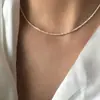 Acero de Titanio No se Desvanece Cielo Estrellado Gargantilla Brillante Collar para Mujer Estilo Simple Minimalista Cadena para Clavícula Gargantilla de Moda