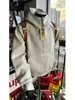 Sudadera con capucha de estilo americano, media cremallera y cuello alto para hombre, Otoño e Invierno, Nicho, Desestructurada, Limpia, Pesada, Estructurada, Top Chaqueta