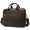 Maletín de Cuero de Vaca de Primera Capa para Hombre de Venta Caliente Transfronteriza Maletín de Gran Capacidad para Reuniones de Negocios Bolso de Cuero Genuino para Laptop