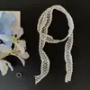 Bufanda Larga Estrecha de Encaje Blanco para Mujer, Nuevo Estilo Primavera Temprana, Diadema de Gama Alta, Cinturón, Corbata de Cuello, Accesorio de Protección para el Cuello